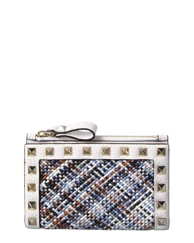 Valentino Garavani Valentino Rockstud Leather Card Case In Multi