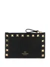 Valentino Rockstud Leather Card Case In Pattern