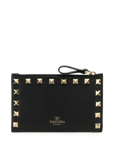 Valentino Garavani Rockstud Leather Card Case In Pattern