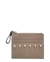 Valentino Rockstud Leather Card Holder