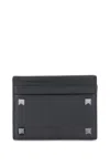 Valentino Rockstud Leather Card Holder In Black