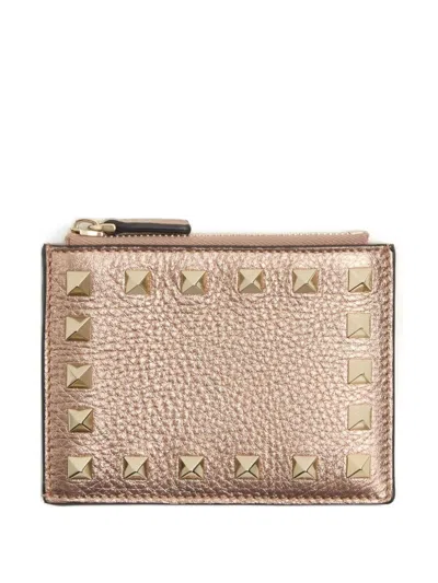 Valentino Garavani Rockstud Leather Coin Purse In Pink
