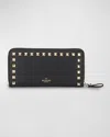 Valentino Garavani Rockstud Leather Continental Wallet In Black