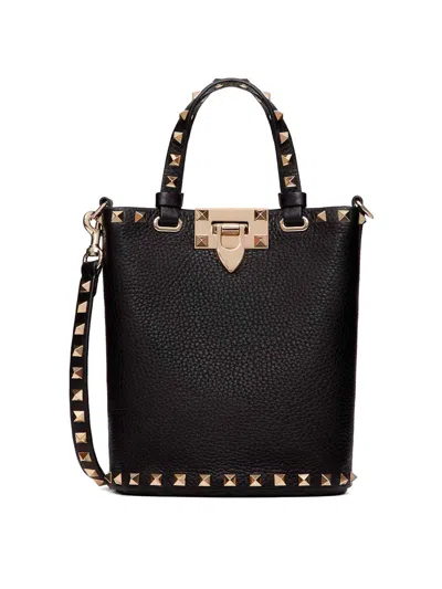 Valentino Garavani Rockstud Crossbody Pouch In Grainy Calfskin Woman Black Uni