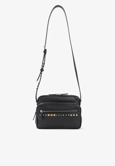 Valentino Garavani Rockstud Leather Crossbody Bag In Black