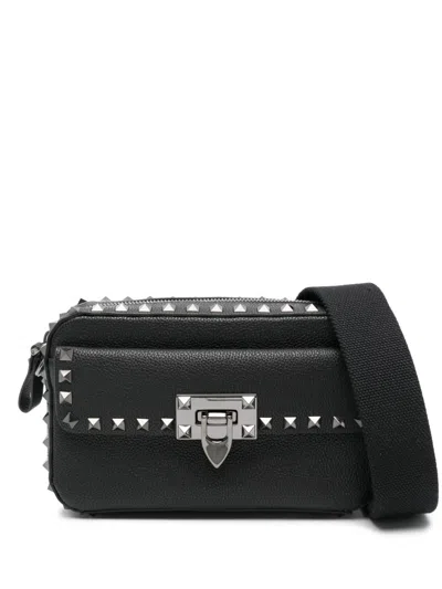 Valentino Garavani Rockstud Leather Crossbody Bag In Black