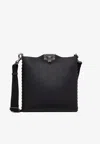 Valentino Rockstud Leather Crossbody Bag In Black