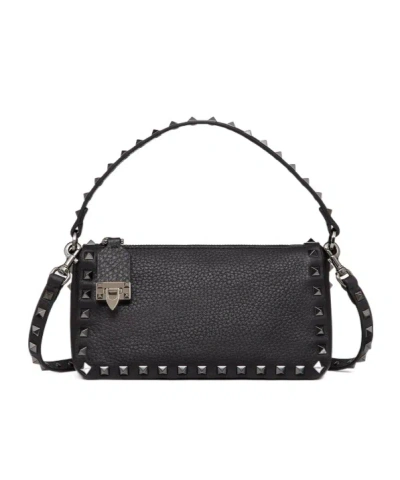 Valentino Garavani Rockstud Leather Crossbody Bag In Black