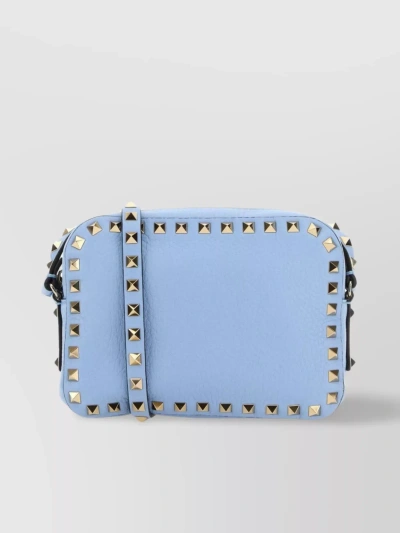 Valentino Garavani Rockstud Leather Crossbody Bag In Blue