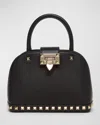 Valentino Garavani Garavani Rockstud Small Handbag In Grainy Calfskin Woman Black Uni In Nero