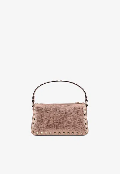 Valentino Garavani Rockstud Leather Crossbody Bag In Pink