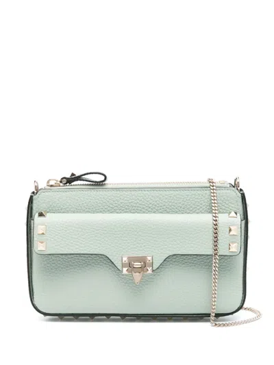 Valentino Garavani Rockstud Leather Cross Body Bag In W32 Green