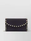 Valentino Rockstud Mini Grainy Leather Wallet On Chain