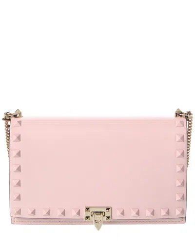 Valentino Garavani Valentino Rockstud Leather Crossbody In Pink