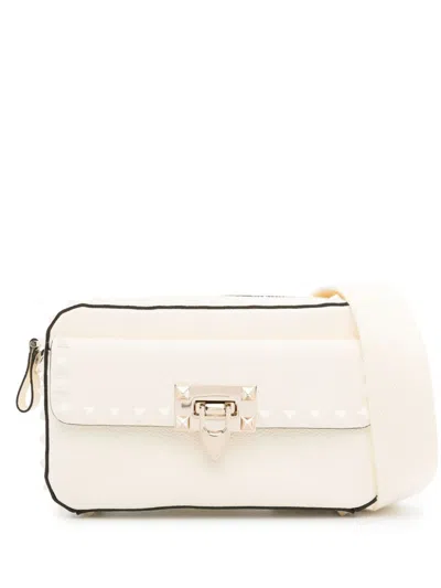 Valentino Garavani Rockstud Leather Crossobdy Bag In White