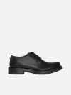 Valentino Rockstud Leather Derby Shoes In Black