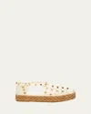 Valentino Rockstud Sandalen Mit Wedge In Ivory / Naturale
