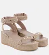 Valentino Garavani Rockstud Torchon Espadrille Wedge Sandal In Pink