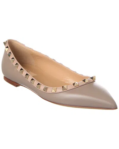 VALENTINO GARAVANI VALENTINO ROCKSTUD LEATHER FLAT