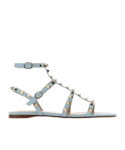 Valentino Garavani Rockstud T05 Flats Sandals In Blue