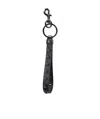 Valentino Rockstud Leather Keyring In Black