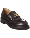 Valentino Vlogo Leather Loafer In Black