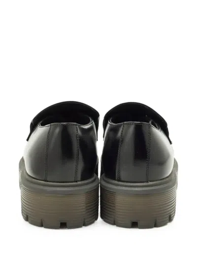 Pre-owned Valentino Garavani Rockstud Leather Loafers In Black