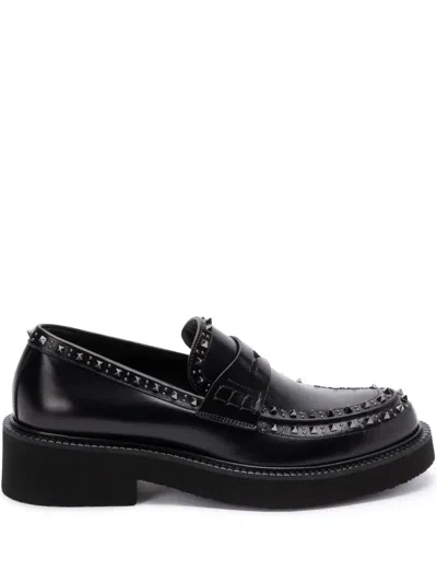 VALENTINO GARAVANI ROCKSTUD LEATHER LOAFERS