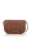 Valentino Men's Large Leather Rockstud Messenger Bag In Selleria