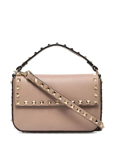Valentino Garavani Rockstud Leather Mini Bag In Brown