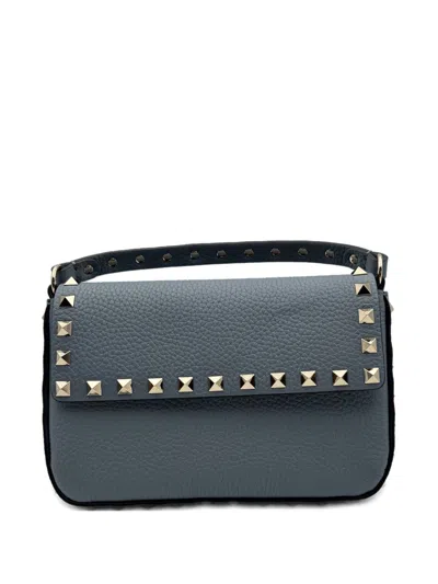 Valentino Garavani Rockstud Leather Mini Bag In Gray