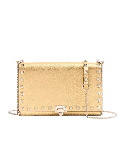 Valentino Garavani Rockstud Leather Mini Bag In Nude