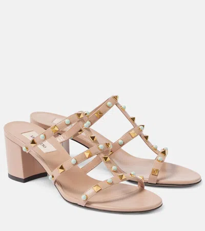Valentino Garavani Sandalen Rockstud Aus Leder In Pink
