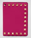 Valentino Garavani Rockstud Leather Passport Cover In Pink Pp