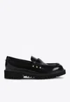 Valentino Rockstud-embellished Leather Loafers In Black
