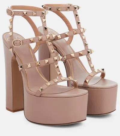 Valentino Garavani Woman Sandals Blush Size 11 Soft Leather In Pink
