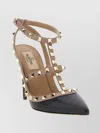 Valentino Rockstud Caged 100 Leather Pump In Brown