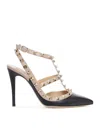 Valentino Rockstud Leather Pumps In Black