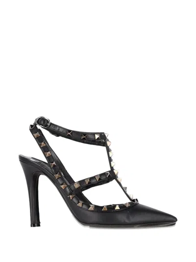Pre-owned Valentino Garavani Rockstud Leather Pumps In Black