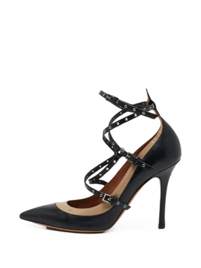 Pre-owned Valentino Garavani Rockstud Leather Pumps In Black