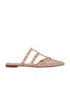 Valentino Garavani Rockstud Patent-leather Mule Woman Poudre 41.5 In Nude