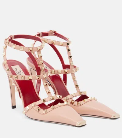 Valentino Garavani Rockstud Leather Pumps In Pink