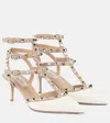 Valentino Rockstud Caged 65 Patent Ankle Strap Pump In White