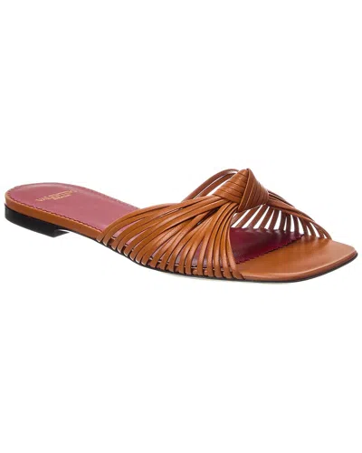 Valentino Garavani Valentino Rockstud Leather Sandal In Animal Print