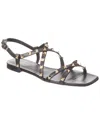 Valentino Rockstud Leather Sandal In Black