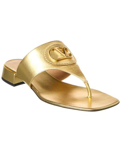 Valentino Garavani `vlogo Signature` Thong Sandals In Gold