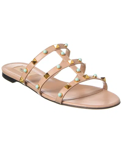 Valentino Garavani Valentino Rockstud Leather Sandal In Pink