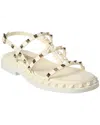 Valentino White Rockstud M-way Sandals In White