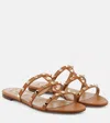 Valentino Garavani Women's Rockstud Leather Sandals In Orange