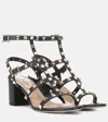 Valentino Rockstud Leather 60mm City Sandals In Black